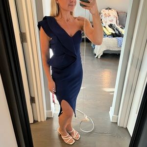 Deep Blue Dress - Asymmetrical - NEVER WORN